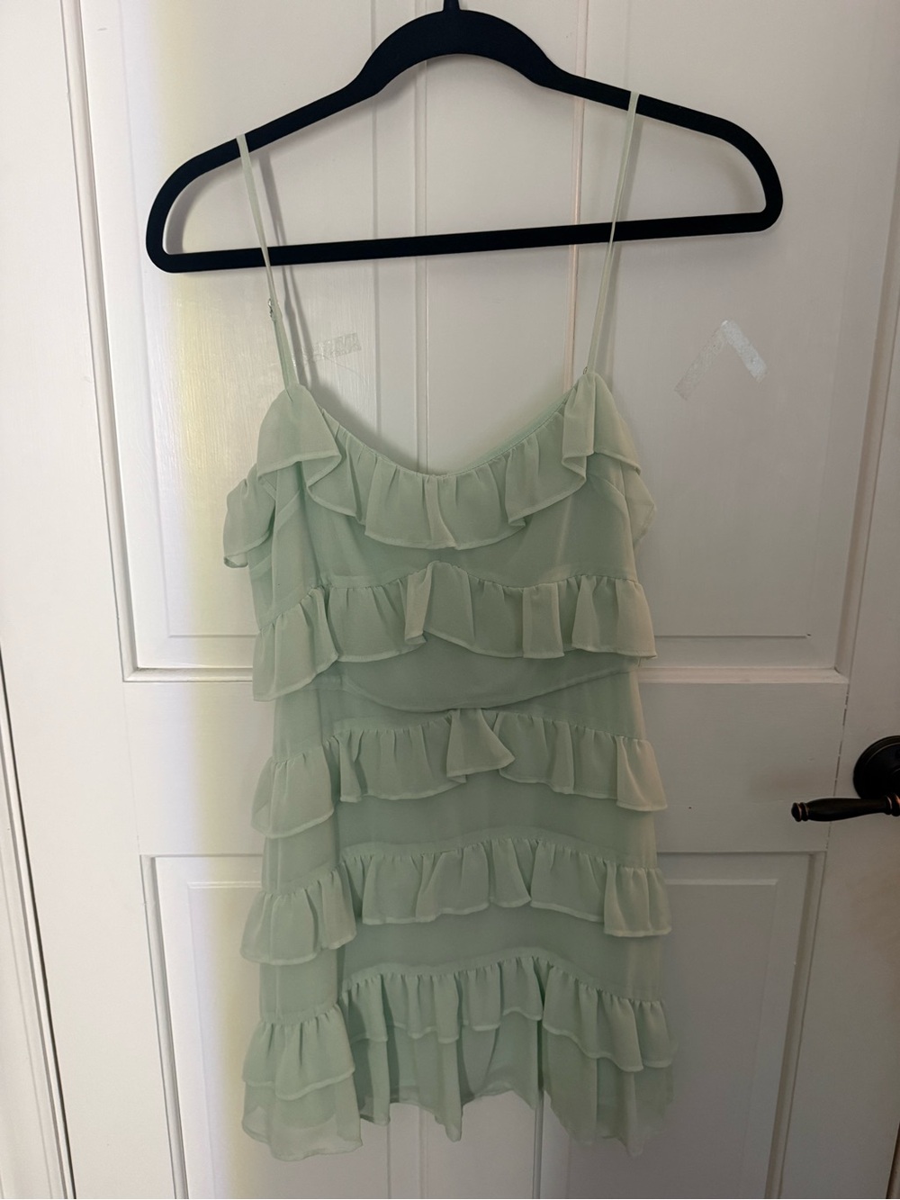 Lovers + Friends Mint Green Ruffle Mini Dress